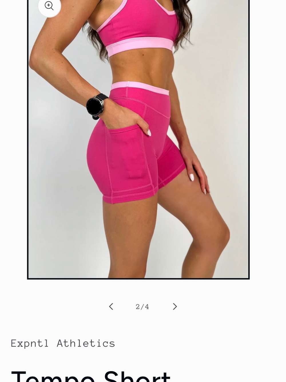 *LIKE NEW* Expntl Athletics Sports Bra & Shorts Set - Pink Panther - Size Small - Picture 6 of 10